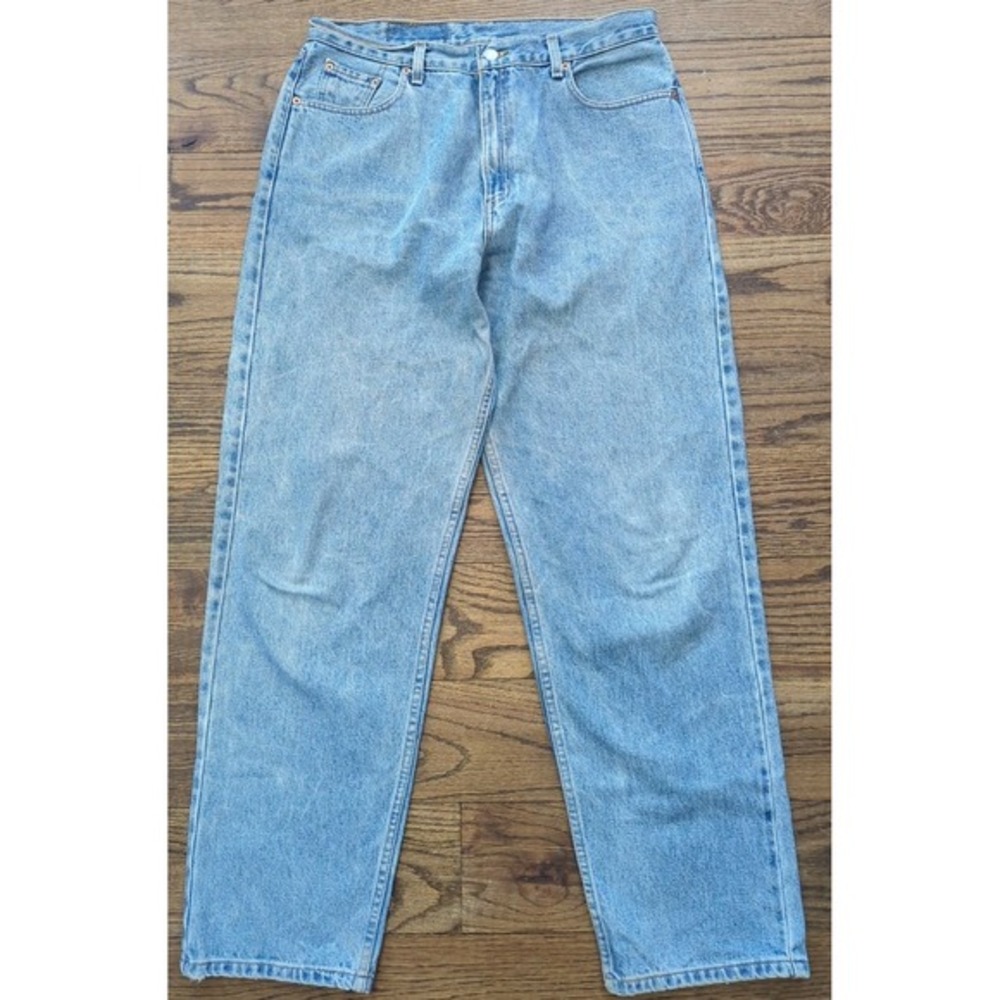 Vntg Levi's 560 Jeans Blue Denim Loose Fit Straight Leg 90s Y2K Sz 14 Inseam 32"